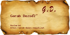 Garab Dezső névjegykártya