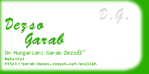 dezso garab business card